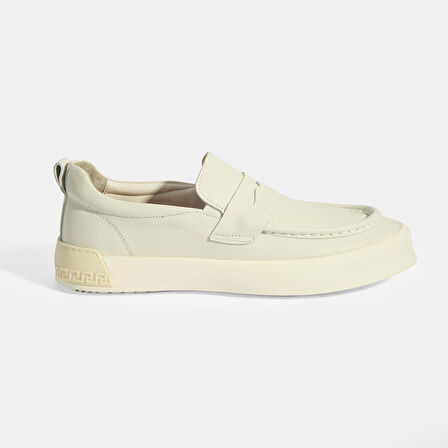 Erkek Krem Slip-On Deri Loafer