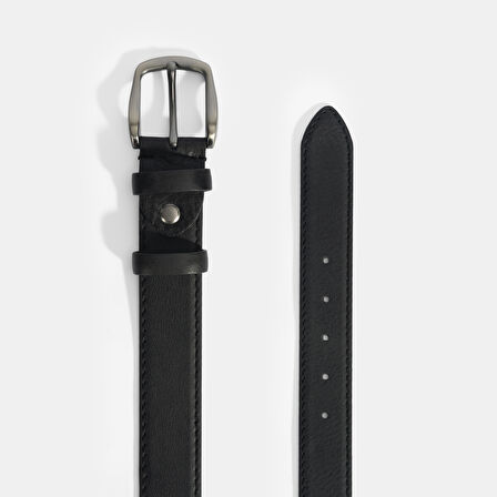 Erkek Siyah Spor Deri Kemer