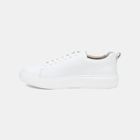 Kadın Beyaz Bağcıklı Deri Sneaker