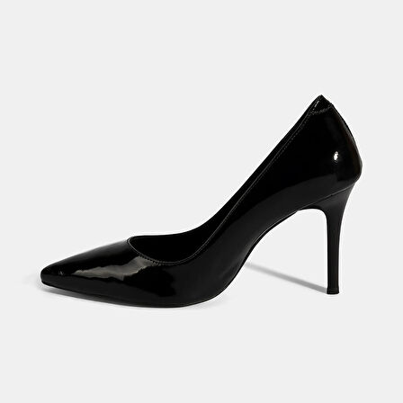 Kadın Siyah Deri Stiletto
