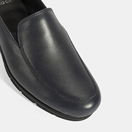 Kadın Lacivert DesaComfort Dolgu Topuklu Deri Ayakkabı