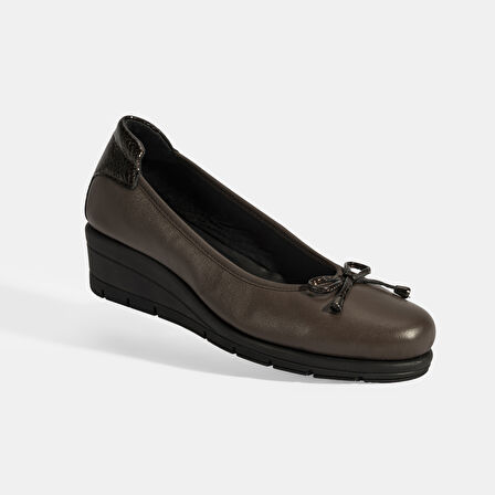 Kadın Kahve Fiyonk Detaylı DesaComfort Deri Ayakkabı