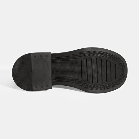 Kadın Kahve Metal Toka Detaylı Deri Loafer