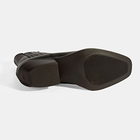 Kadın Kahve Topuklu Deri Bot