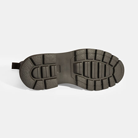 Erkek Kahve Lastik Detaylı Deri Bot