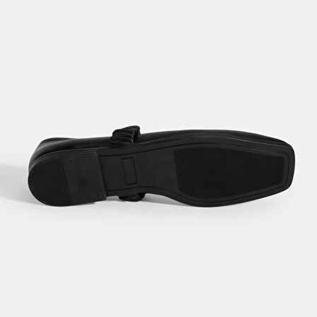 Kadın Siyah Mary Jane Deri Babet