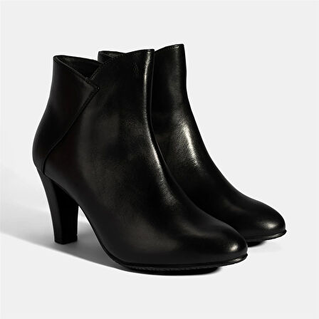 Kadın Siyah DesaComfort Deri Topuklu Chelsea Bot