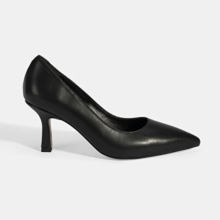 Kadın Siyah Deri Stiletto