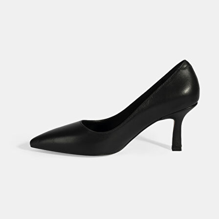 Kadın Siyah Deri Stiletto