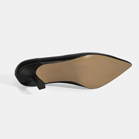 Kadın Siyah Deri Stiletto