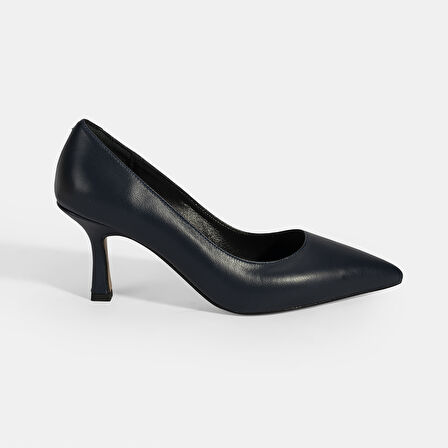 Kadın Lacivert Deri Stiletto