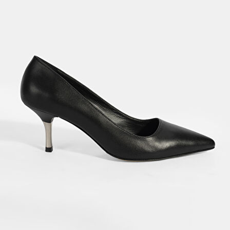 Kadın Siyah Deri Stiletto