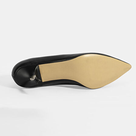 Kadın Siyah Deri Stiletto