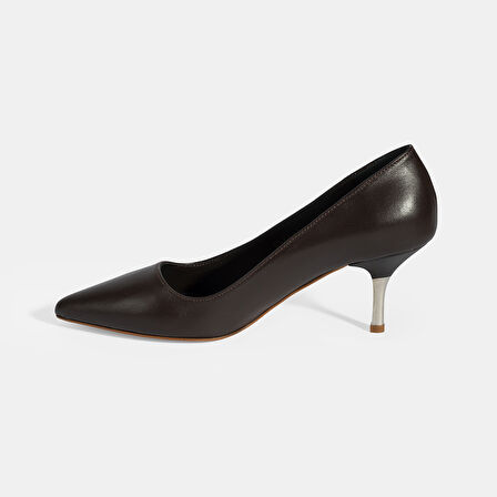 Kadın Kahve Deri Stiletto