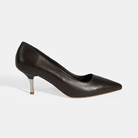 Kadın Kahve Deri Stiletto