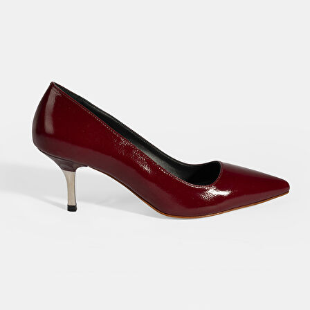 Kadın Bordo Deri Stiletto
