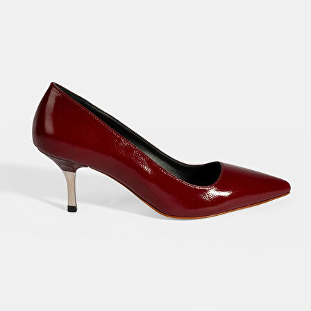 Kadın Bordo Deri Stiletto
