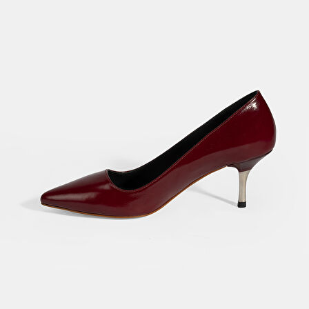Kadın Bordo Deri Stiletto