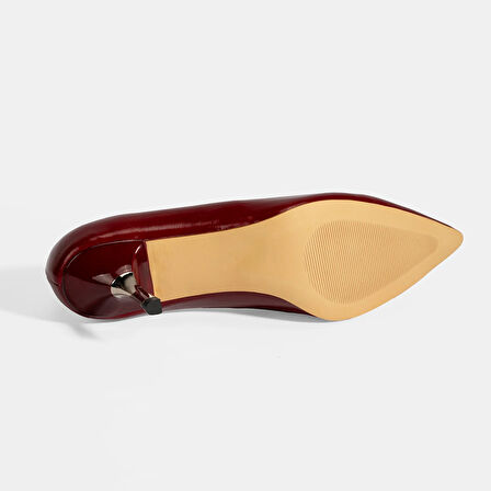 Kadın Bordo Deri Stiletto