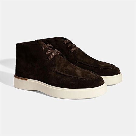 Erkek Kahve Bağcıklı Süet Bot