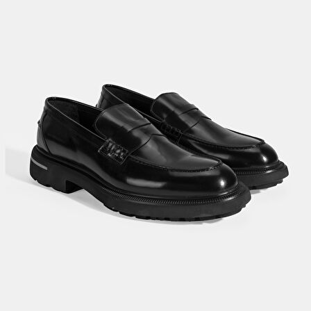 Erkek Siyah Deri Loafer