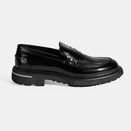 Erkek Siyah Deri Loafer