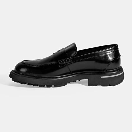 Erkek Siyah Deri Loafer