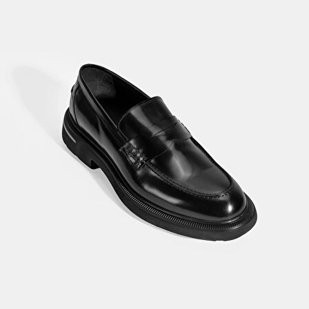 Erkek Siyah Deri Loafer