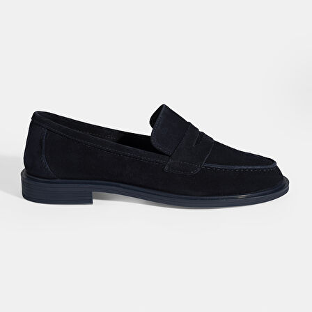 Kadın Lacivert Süet Loafer