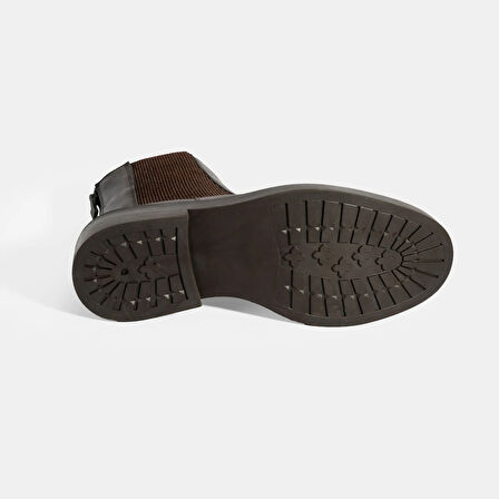 Kadın Kahve Lastikli Deri Chelsea Bot