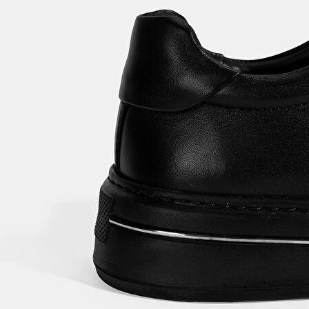 Erkek Siyah Bağcıklı Deri Günlük Ayakkabı