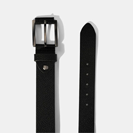 Erkek Siyah Deri Spor Kemer