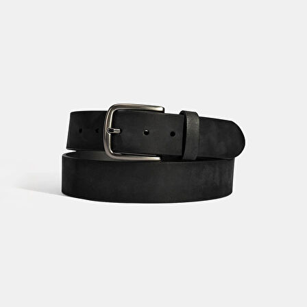 Erkek Siyah Deri Spor Kemer