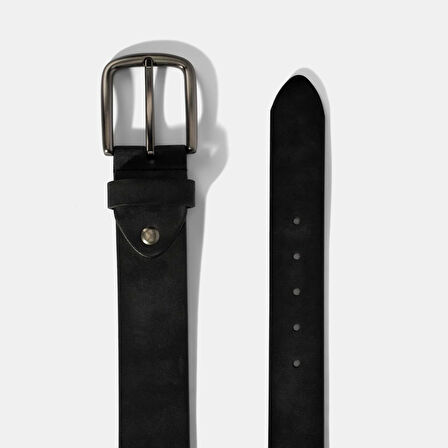 Erkek Siyah Deri Spor Kemer