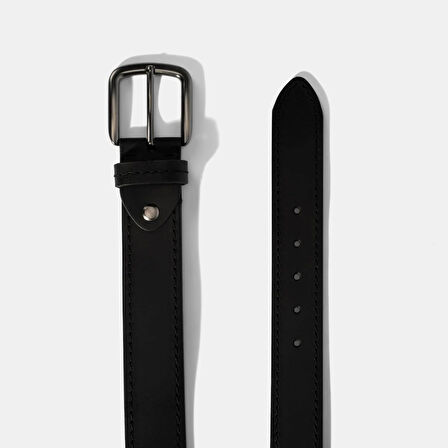 Erkek Siyah Deri Spor Kemer