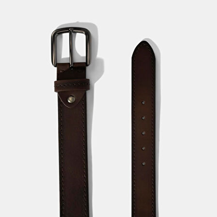 Erkek Kahve Deri Spor Kemer