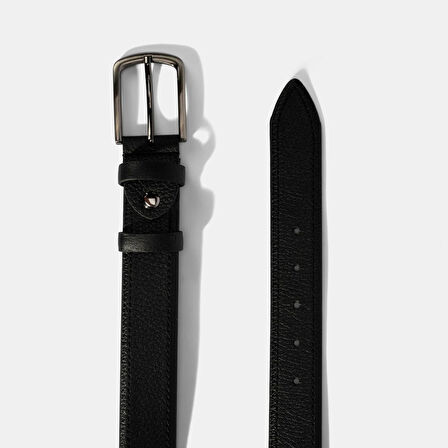 Erkek Siyah Deri Klasik Kemer