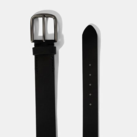 Erkek Siyah Deri Spor Kemer