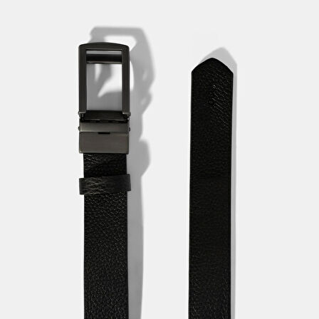 Erkek Siyah Spor Deri Kemer