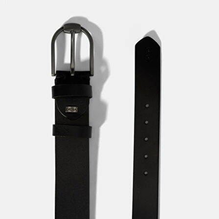 Erkek Siyah Spor Deri Kemer