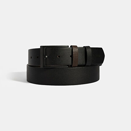 Erkek Siyah Deri Spor Kemer