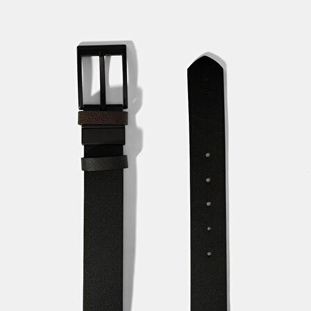 Erkek Siyah Deri Spor Kemer