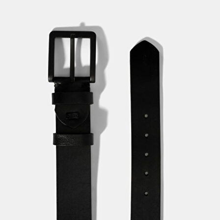 Erkek Siyah Spor Deri Kemer