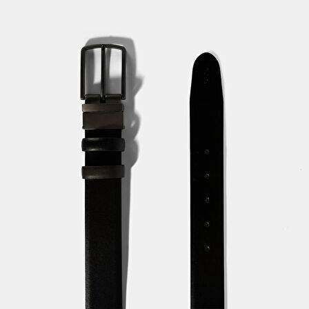 Erkek Siyah / Kahve Çift Taraflı Deri Kemer