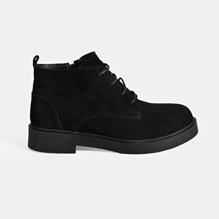 Kadın Siyah Bağcıklı Süet Bot