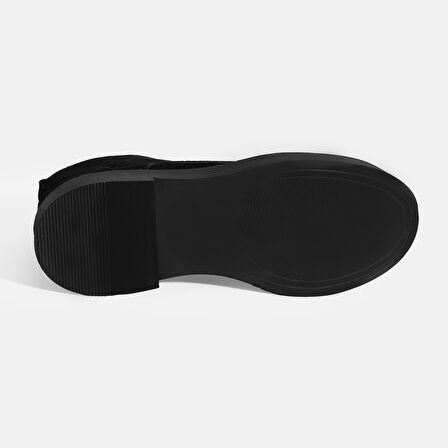 Kadın Siyah Bağcıklı Süet Bot