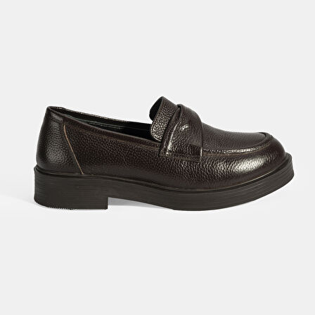 Kadın Kahve Deri Loafer