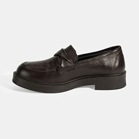 Kadın Kahve Deri Loafer