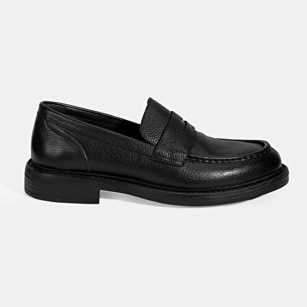 Erkek Siyah Deri Loafer