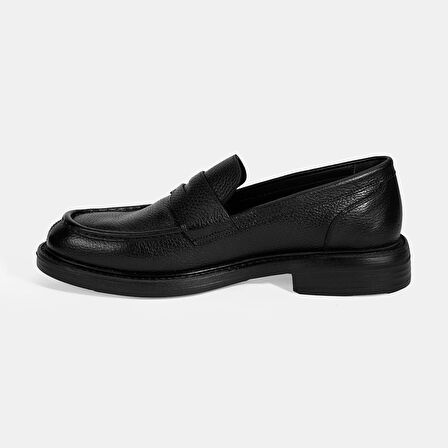 Erkek Siyah Deri Loafer
